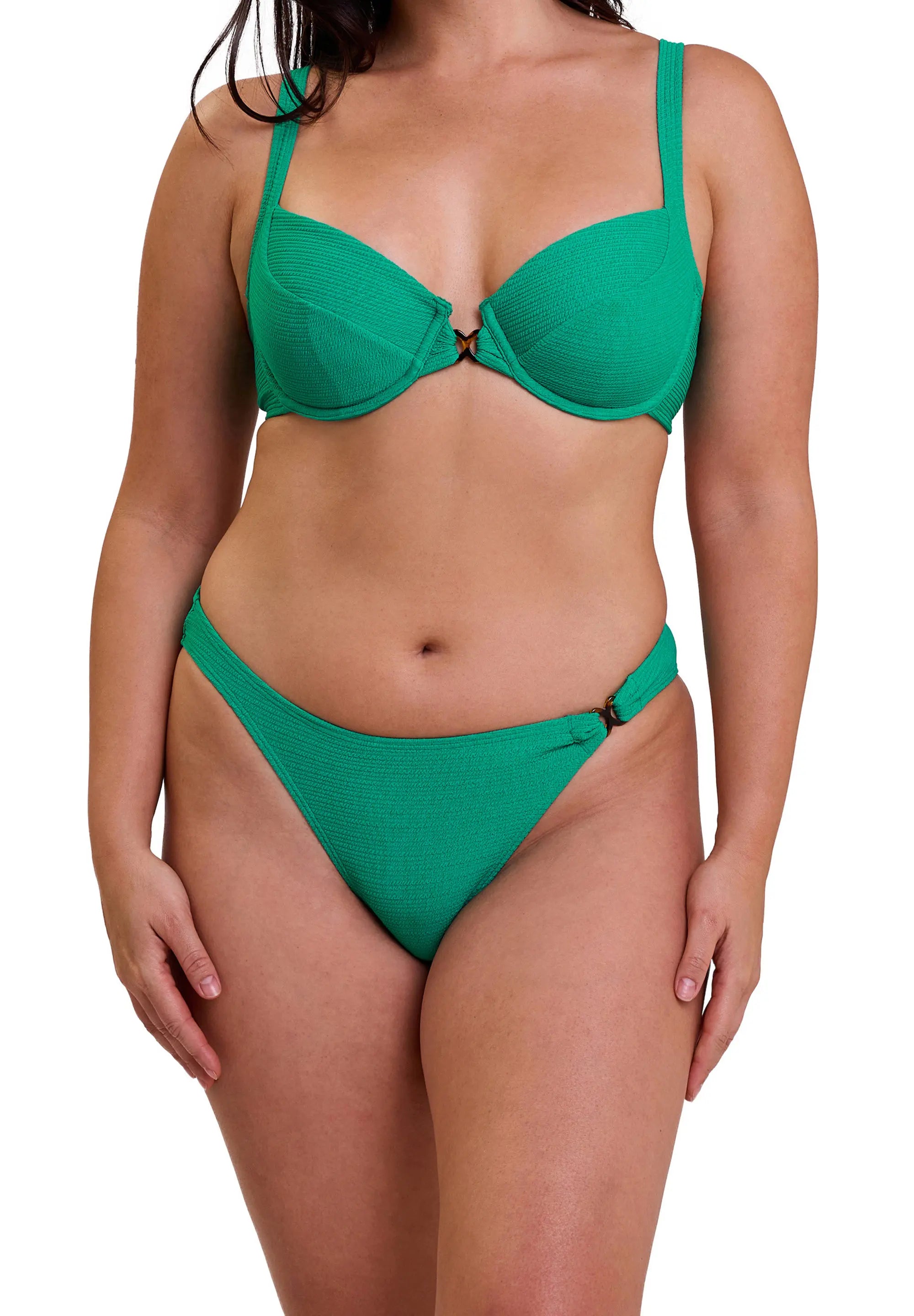 Haut de maillot de bain avec armatures Glamourous Textured Vert Tropical