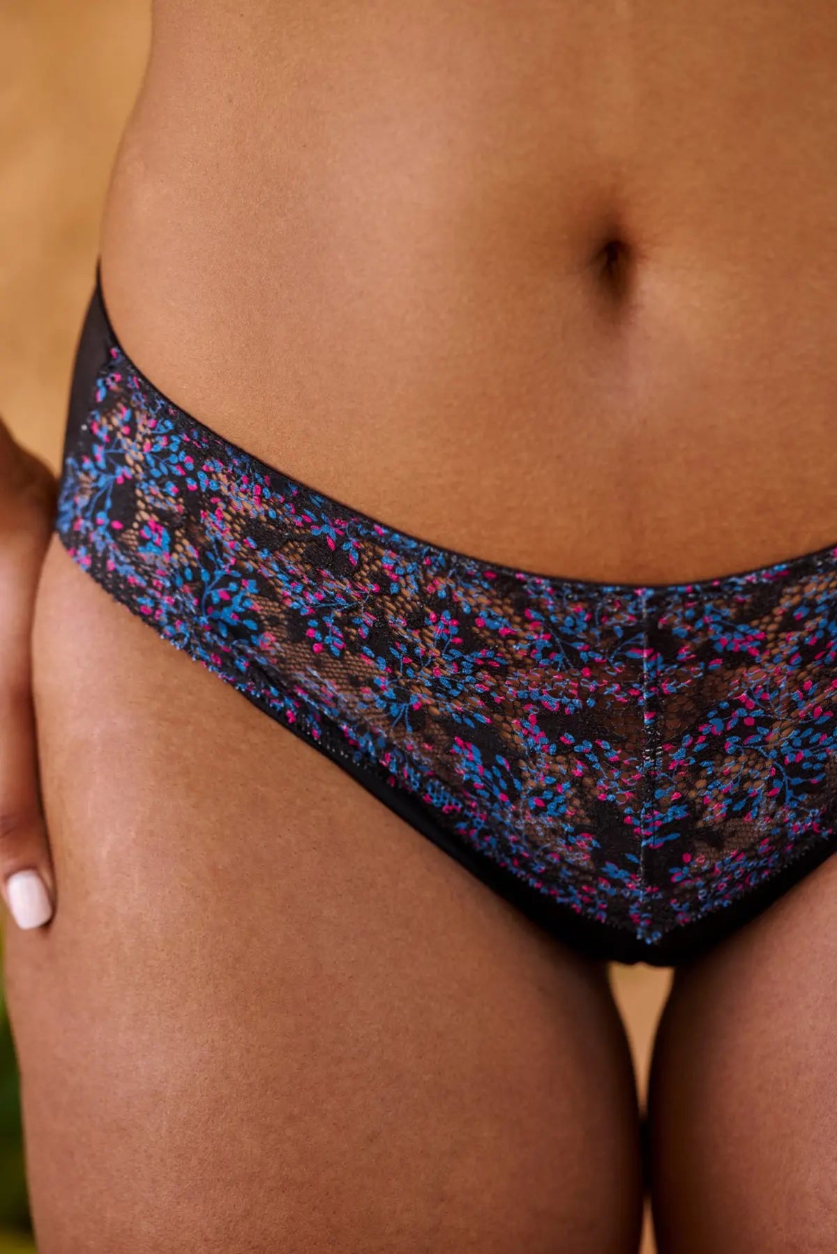 Slip Suzie Fantaisie Imprimé Petites Fleurs Rose et Bleu